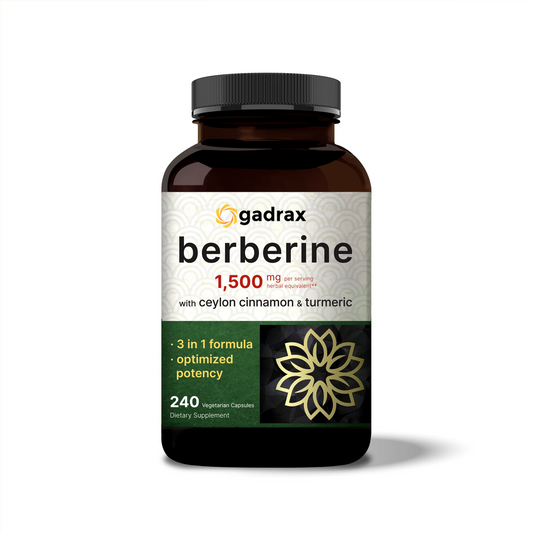 Gadrax Berberine Supplement 1500mg, 240 Veggie Capsules