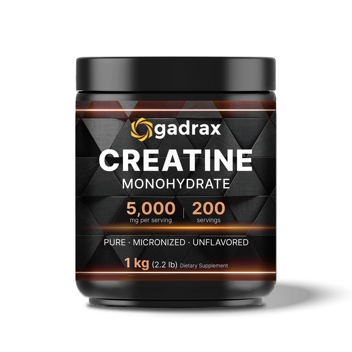 Gadrax Creatine Monohydrate Powder, 5000mg Per Serving