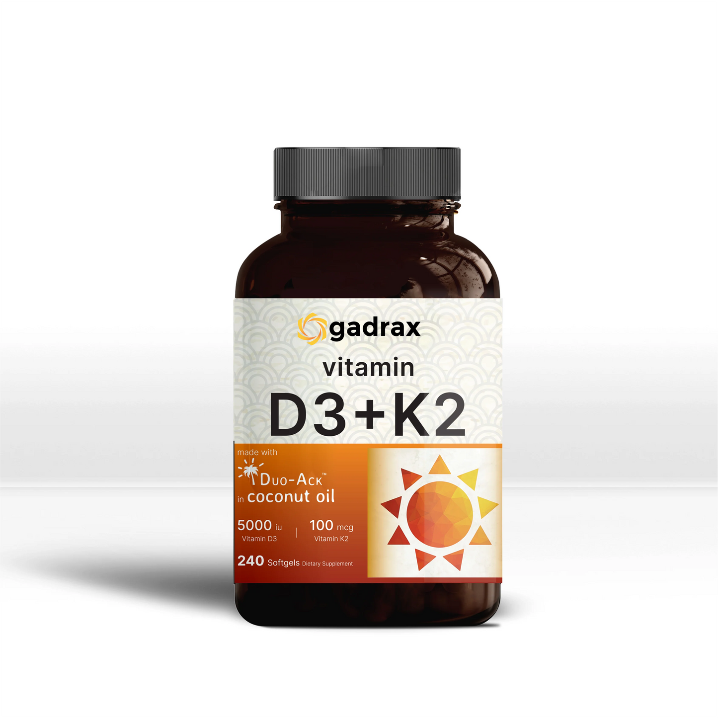 Gadrax Vitamin D3 K2 with Coconut Oil