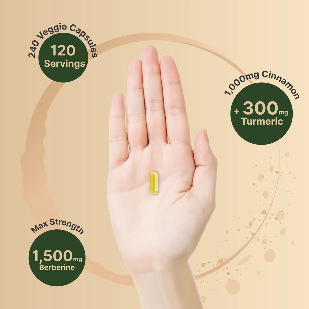 Gadrax Berberine Supplement 1500mg, 240 Veggie Capsules™